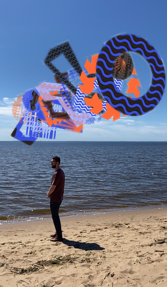 AR scene on the beach